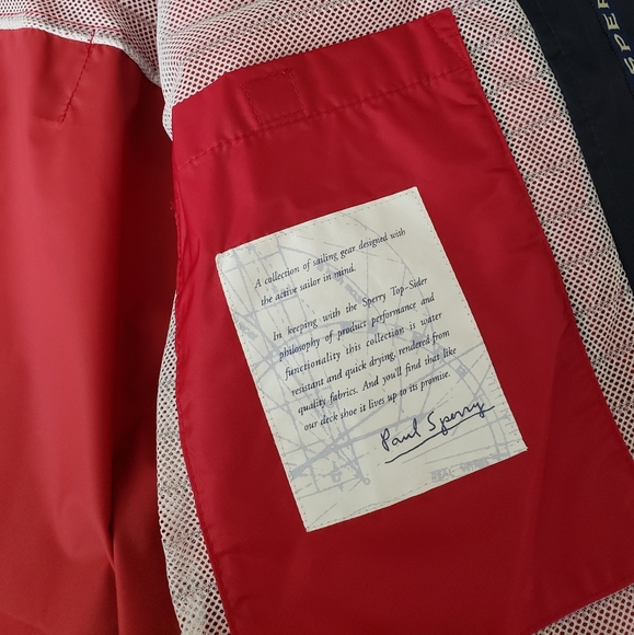 Men's Sperry Top Sider Vented Sailing Boating Wind Jacket Red Size Large L - Picture 6 of 10